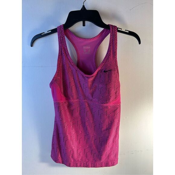 Nike pink black racer back active tank small (4-6) swim? - Picture 1 of 7